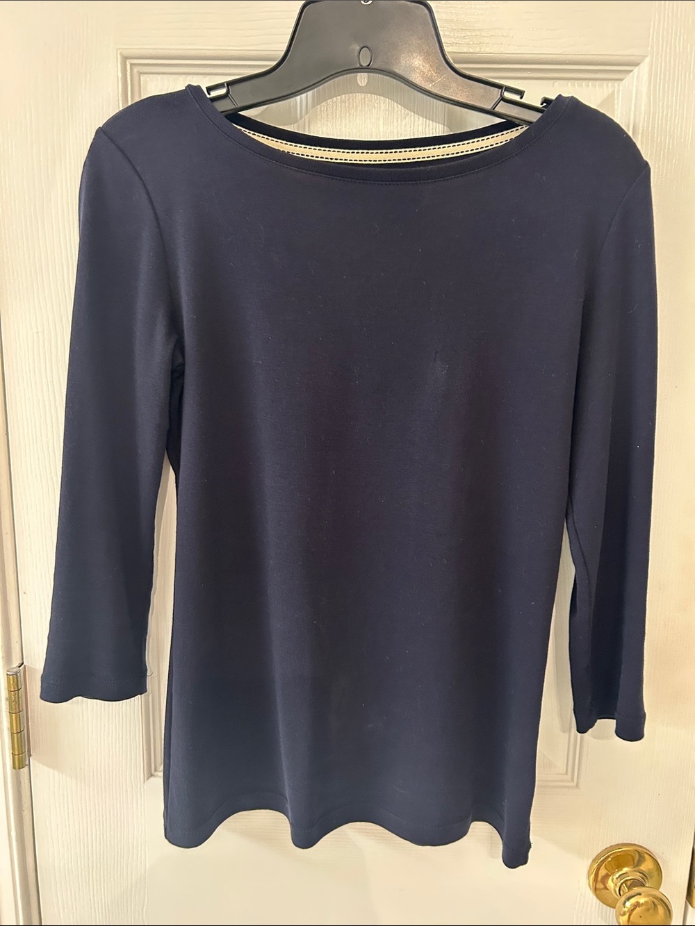 Talbots Navy Boatneck Long Sleeve Top